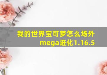 我的世界宝可梦怎么场外mega进化1.16.5