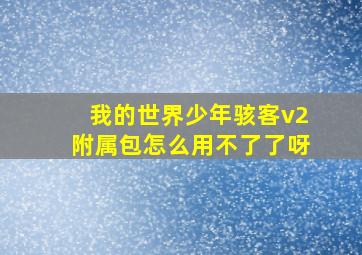 我的世界少年骇客v2附属包怎么用不了了呀