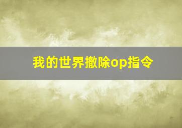 我的世界撤除op指令