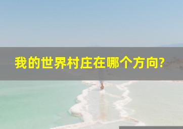 我的世界村庄在哪个方向?