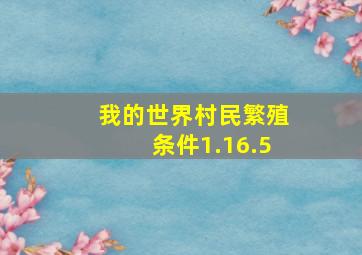 我的世界村民繁殖条件1.16.5