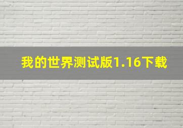 我的世界测试版1.16下载