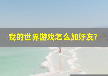 我的世界游戏怎么加好友?