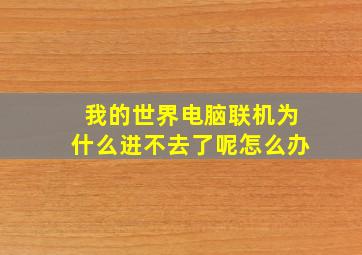 我的世界电脑联机为什么进不去了呢怎么办