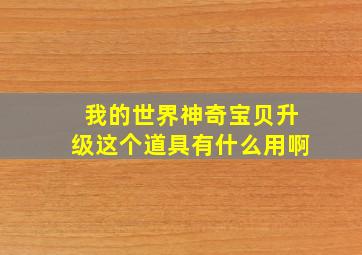 我的世界神奇宝贝升级这个道具有什么用啊