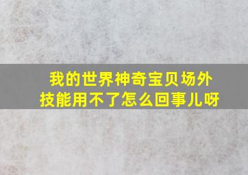 我的世界神奇宝贝场外技能用不了怎么回事儿呀