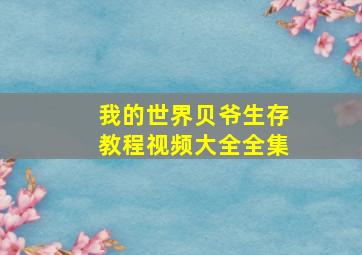 我的世界贝爷生存教程视频大全全集