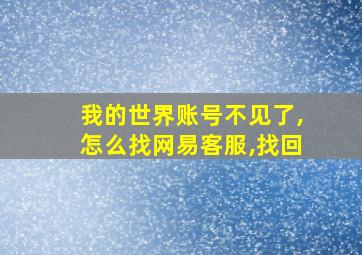 我的世界账号不见了,怎么找网易客服,找回