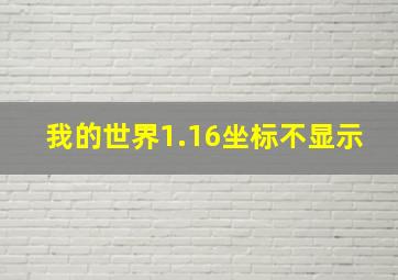 我的世界1.16坐标不显示