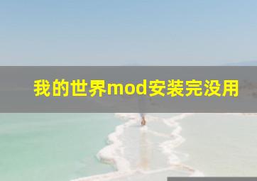 我的世界mod安装完没用