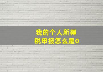 我的个人所得税申报怎么是0