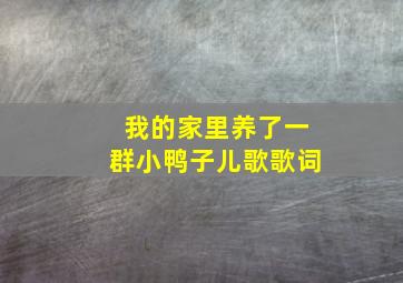 我的家里养了一群小鸭子儿歌歌词