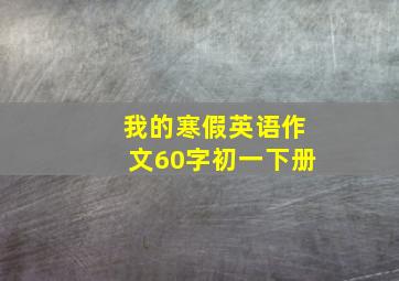 我的寒假英语作文60字初一下册