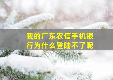 我的广东农信手机银行为什么登陆不了呢