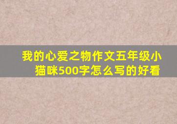 我的心爱之物作文五年级小猫咪500字怎么写的好看