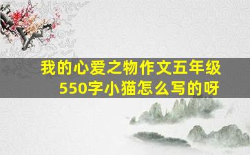 我的心爱之物作文五年级550字小猫怎么写的呀