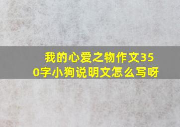 我的心爱之物作文350字小狗说明文怎么写呀