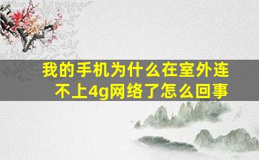 我的手机为什么在室外连不上4g网络了怎么回事