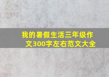 我的暑假生活三年级作文300字左右范文大全