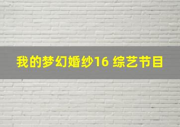 我的梦幻婚纱16 综艺节目