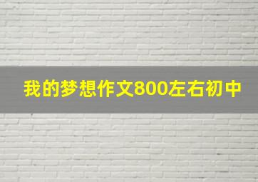 我的梦想作文800左右初中