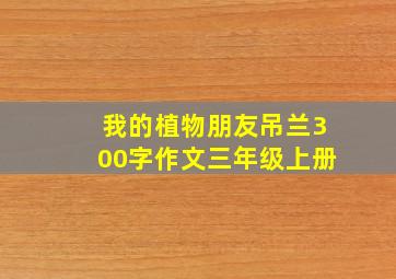 我的植物朋友吊兰300字作文三年级上册