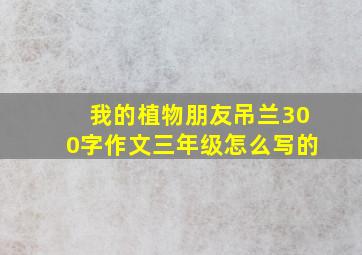 我的植物朋友吊兰300字作文三年级怎么写的