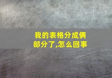 我的表格分成俩部分了,怎么回事