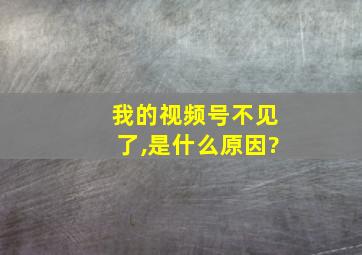 我的视频号不见了,是什么原因?