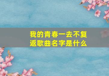 我的青春一去不复返歌曲名字是什么