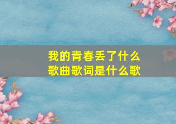 我的青春丢了什么歌曲歌词是什么歌