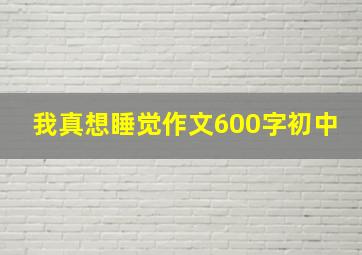 我真想睡觉作文600字初中