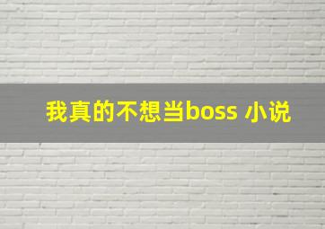 我真的不想当boss 小说