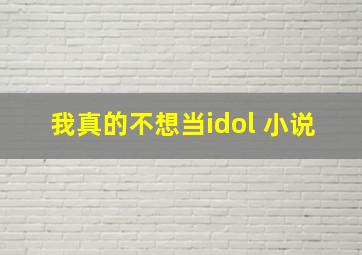 我真的不想当idol 小说