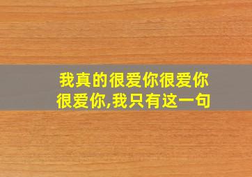 我真的很爱你很爱你很爱你,我只有这一句