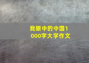 我眼中的中国1000字大学作文