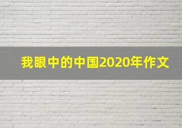 我眼中的中国2020年作文