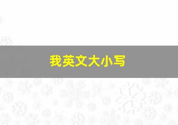 我英文大小写