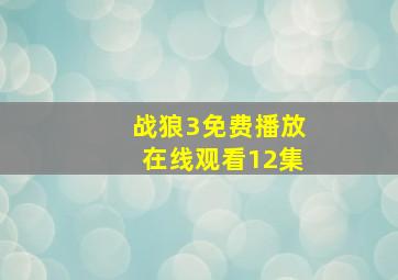 战狼3免费播放在线观看12集