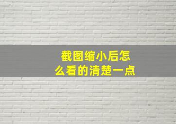 截图缩小后怎么看的清楚一点