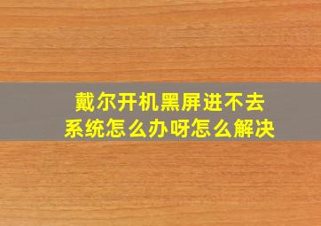 戴尔开机黑屏进不去系统怎么办呀怎么解决