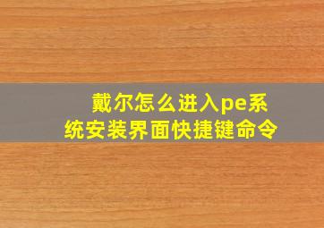 戴尔怎么进入pe系统安装界面快捷键命令