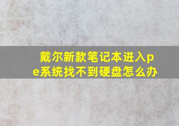 戴尔新款笔记本进入pe系统找不到硬盘怎么办