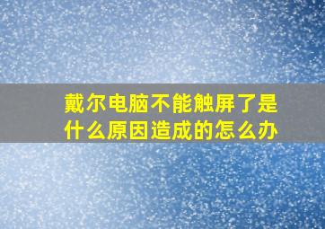 戴尔电脑不能触屏了是什么原因造成的怎么办