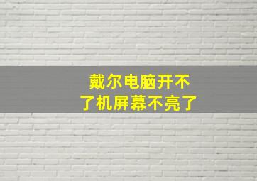 戴尔电脑开不了机屏幕不亮了