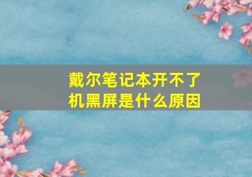 戴尔笔记本开不了机黑屏是什么原因