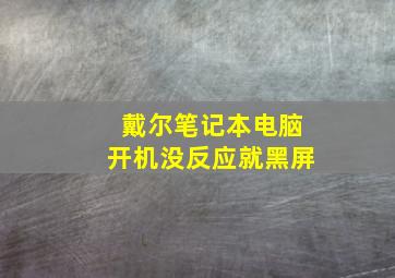 戴尔笔记本电脑开机没反应就黑屏