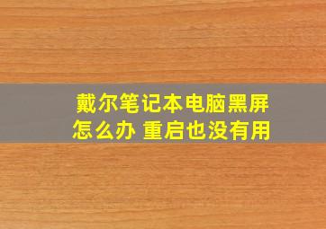 戴尔笔记本电脑黑屏怎么办 重启也没有用