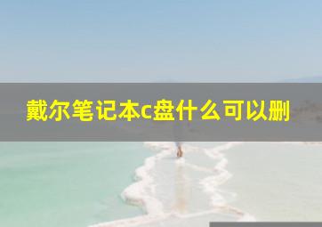 戴尔笔记本c盘什么可以删