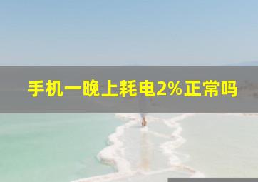 手机一晚上耗电2%正常吗